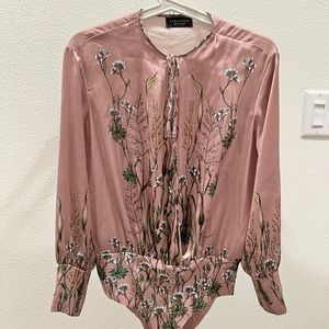 Zara flower print bodysuit XS/S